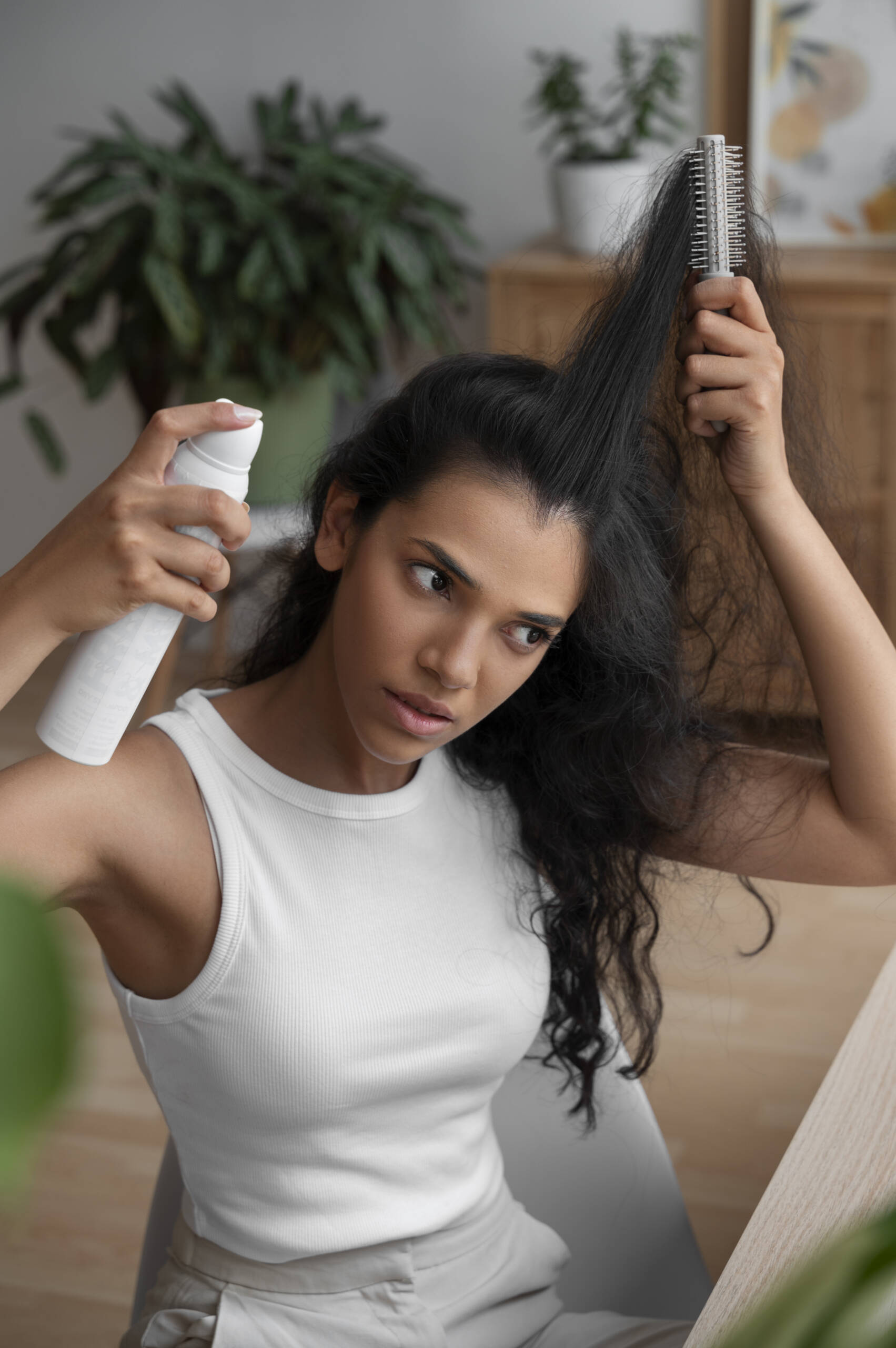 medium-shot-woman-using-dry-shampoo-home